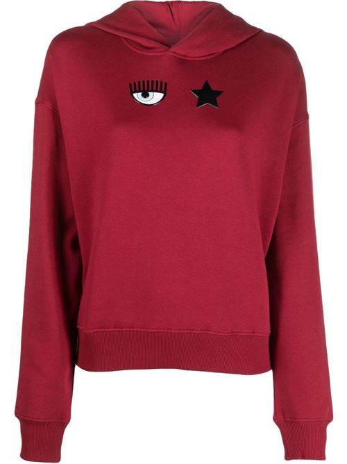 Felpa donna con cappuccio bordeaux Chiara Ferragni | 73CBIT07CFT07505